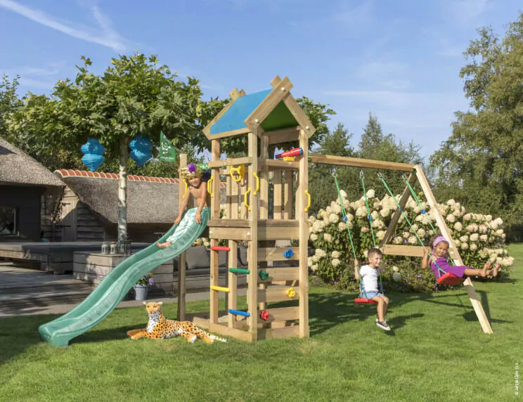 Jungle Nomad | Spielturm aus Holz mit Doppelschaukel