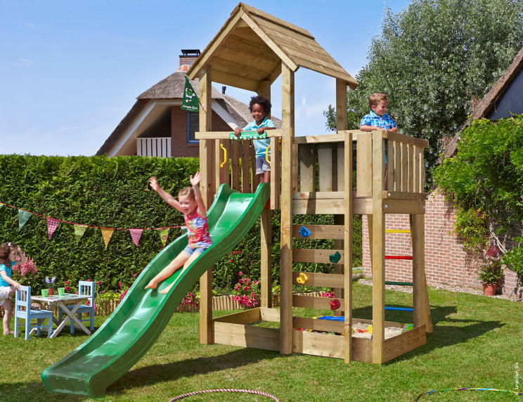 Jungle Mansion | Spielturm aus Holz mit Rutsche Jungle Mansion | Spielturm aus Holz mit Rutsche