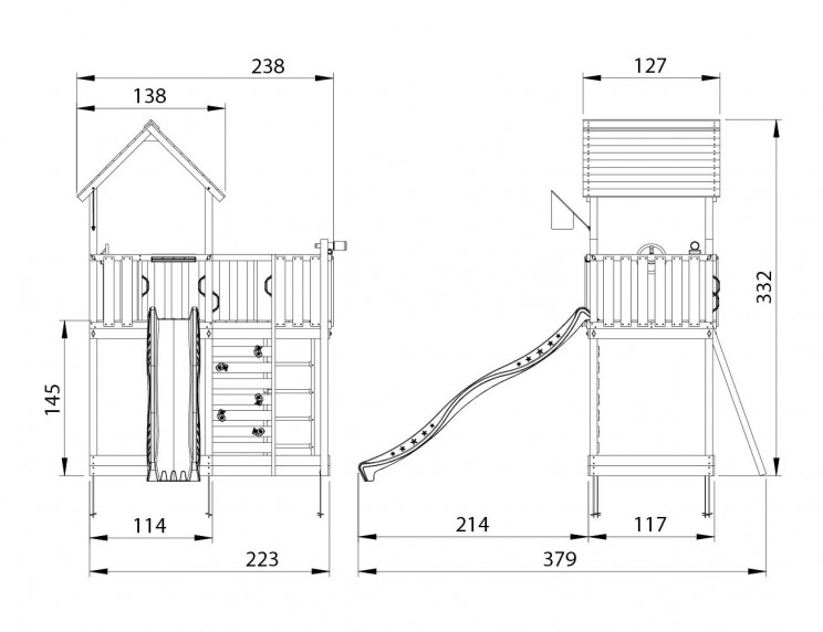 Jungle Mansion | Spielturm aus Holz mit Rutsche Jungle Mansion | Spielturm aus Holz mit Rutsche