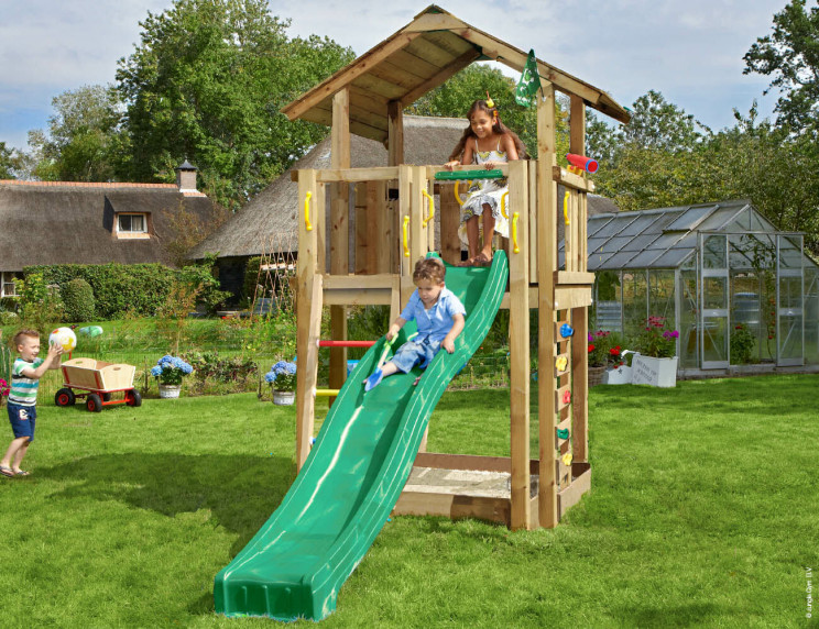 Jungle Chalet | Spielturm aus Holz mit Rutsche Jungle Chalet | Spielturm aus Holz mit Rutsche