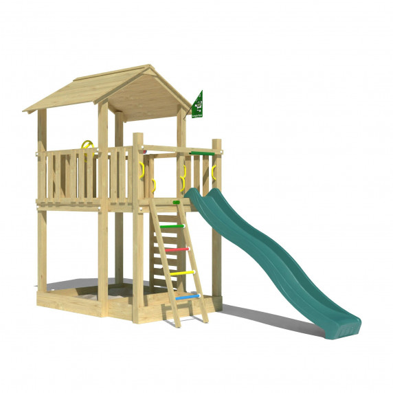 Jungle Chalet | Spielturm aus Holz mit Rutsche Jungle Chalet | Spielturm aus Holz mit Rutsche