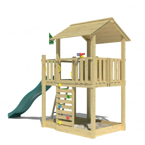 Jungle Chalet | Spielturm aus Holz mit Rutsche Jungle Chalet | Spielturm aus Holz mit Rutsche