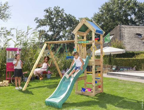 Jungle Patio | Spielturm aus Holz mit Doppelschaukel