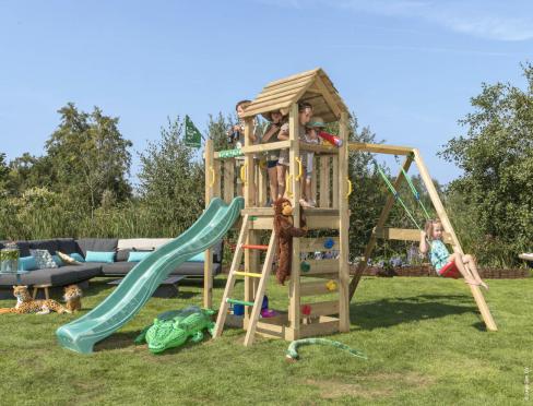 Jungle Safari | Spielturm aus Holz mit Schaukel
