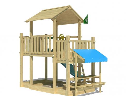 Jungle Valley | Spielturm aus Holz mit Rutsche & Picknicktisch